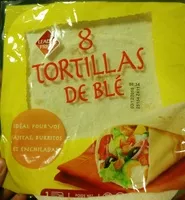Mängden socker i 8 tortillas de blé