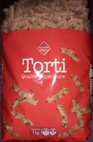 Mängden socker i Pâtes, Forme Torti, 1 Kilo, Marque Leader Price