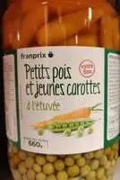 Mängden socker i petits pois extra fins et carottes a l'étuvée