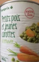 Mängden socker i petits pois extra fins et carottes