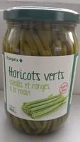 Mängden socker i Haricots verts cueillis et rangés à la main