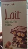 Mängden socker i Chocolat Lait aux noisettes entières
