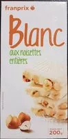 Mängden socker i Chocolat Blanc aux Noisettes Entières Torréfiées