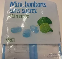 Mängden socker i Mini bonbons sans sucres à la menthe