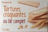 Mängden socker i Tartines craquantes au blé complet