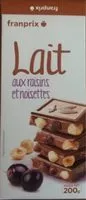 Mängden socker i Chololat lait raisins et noisettes