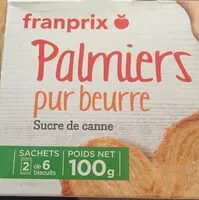 Mängden socker i Les palmiers pur beurre bio