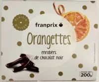 Mängden socker i Orangettes enrobées de chocolat noir