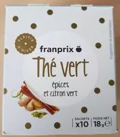 Mängden socker i Thé vert épices et citron vert