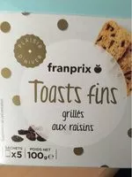 Mängden socker i Toast Fin Grille Au Raisins