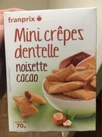 Mängden socker i Mini crêpes dentelles noisette cacao