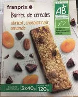 Mängden socker i Barres de cereales abricot, chocolat noir, amande