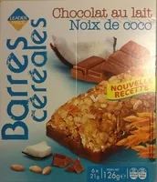 Mängden socker i Barres cereales - chocolat au lait - noix de coco