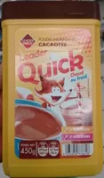 Mängden socker i Poudre instantanée cacaotée Leader Quick