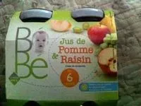 Mängden socker i Jus de pomme et raisin - 6 mois