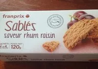 Mängden socker i Sablés saveur rhum raisin