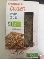 Mängden socker i crackers graines de chia et avoine bio