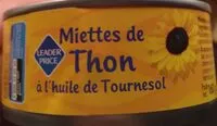 Mängden socker i Miettes de thon à l'huile de tournesol