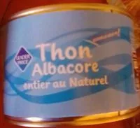 Mängden socker i Thon albacore entier au naturel