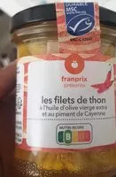 Mängden socker i Les filets de thon à l'huile olive et au piment de Cayenne
