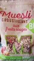 Mängden socker i Muesli croustillant aux fruits rouges