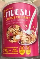 Mängden socker i Muesli Crous Muesli quinoa canneberge et graines de grenade