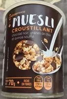 Mängden socker i Muesli croustillant Chocolat noir graines de Chia