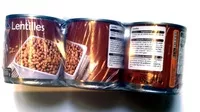 Mängden socker i Lentilles (Lot de 3 boîtes) 