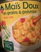 Mängden socker i Maïs doux en grain & poivrons