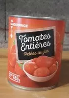 Mängden socker i Tomates entières Pelées au jus