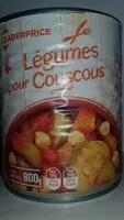 Mängden socker i Légumes pour couscous