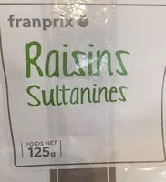 Mängden socker i Raisins sultanines