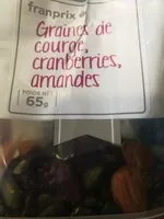 Mängden socker i Graines de courge, cranberries, amandes