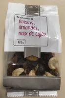 Mängden socker i Raisins noix amande noix de cajou