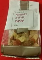 Mängden socker i Melanges amandes, ananas, papaye