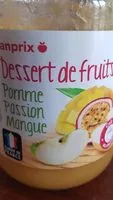 Mängden socker i Dessert de fruits pomme passion mangue