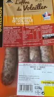 Mängden socker i Saucisse de volaille aux herbes