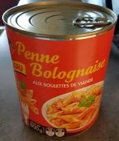Mängden socker i Penne bolognaise aux boulettes de viande