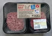 Mängden socker i Steak haché façon bouchère pur bœuf 5%