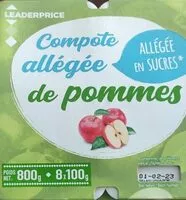 Mängden socker i Compote de pommes allégée en sucres