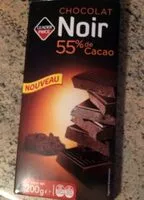 Mängden socker i Chocolat noir 55% de cacao
