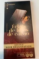 Mängden socker i Chocolat noir degustation éclats de fèves de cacao