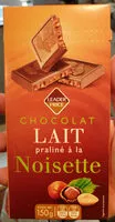 Mängden socker i Chocolat au Lait Praliné et Noisettes