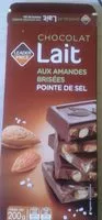 Mängden socker i Chocolat Lait aux Amandes Brisées, Pointe de Sel