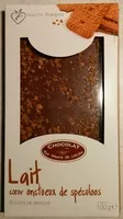 Mängden socker i Tablette de chocolat au lait cœur onctueux de spéculoos