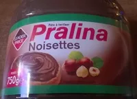 Mängden socker i Pralina noisettes