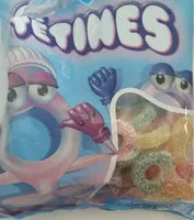 Mängden socker i Tétines, confiserie gélifiée