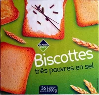 Mängden socker i Biscottes très pauvres en sel (36 biscottes)