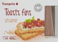 Mängden socker i Toasts fins sésame