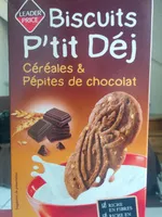 Mängden socker i Biscuits P'tit Déj céréales & Pépites de chocolat